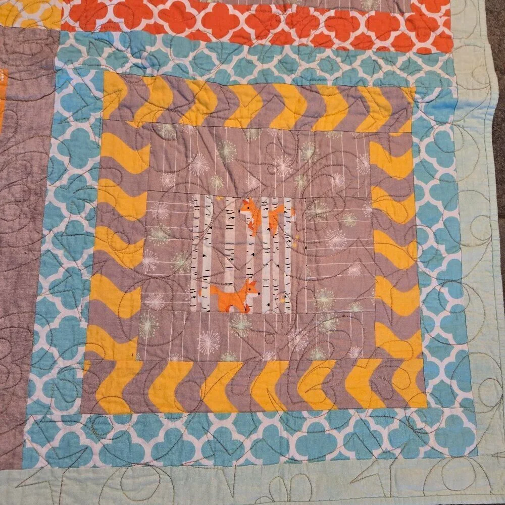Handmade Fox Themed Quilt 52